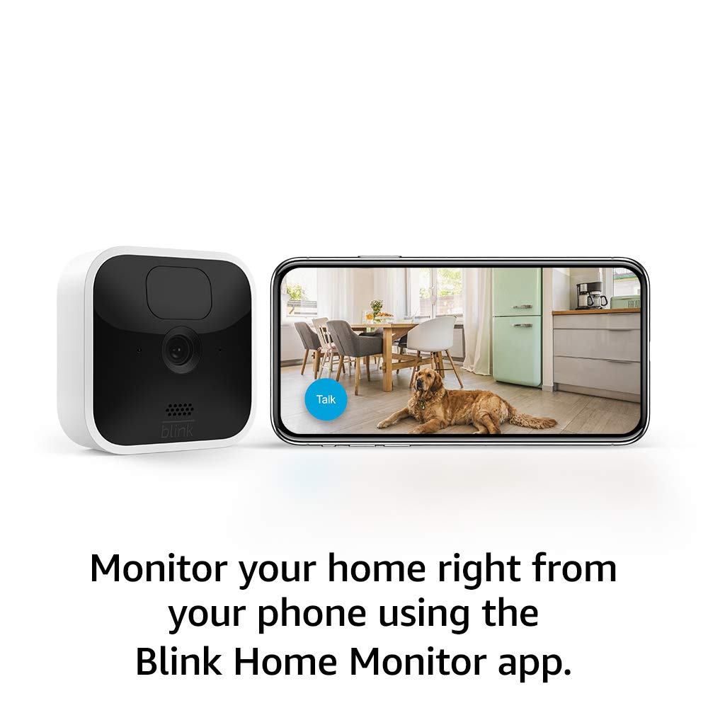 Blink Indoor | Wireless, HD security camera with two-year battery life, motion detection, two-way audio, Alexa enabled, Blink Subscription Plan Free Trial | 4-Camera System