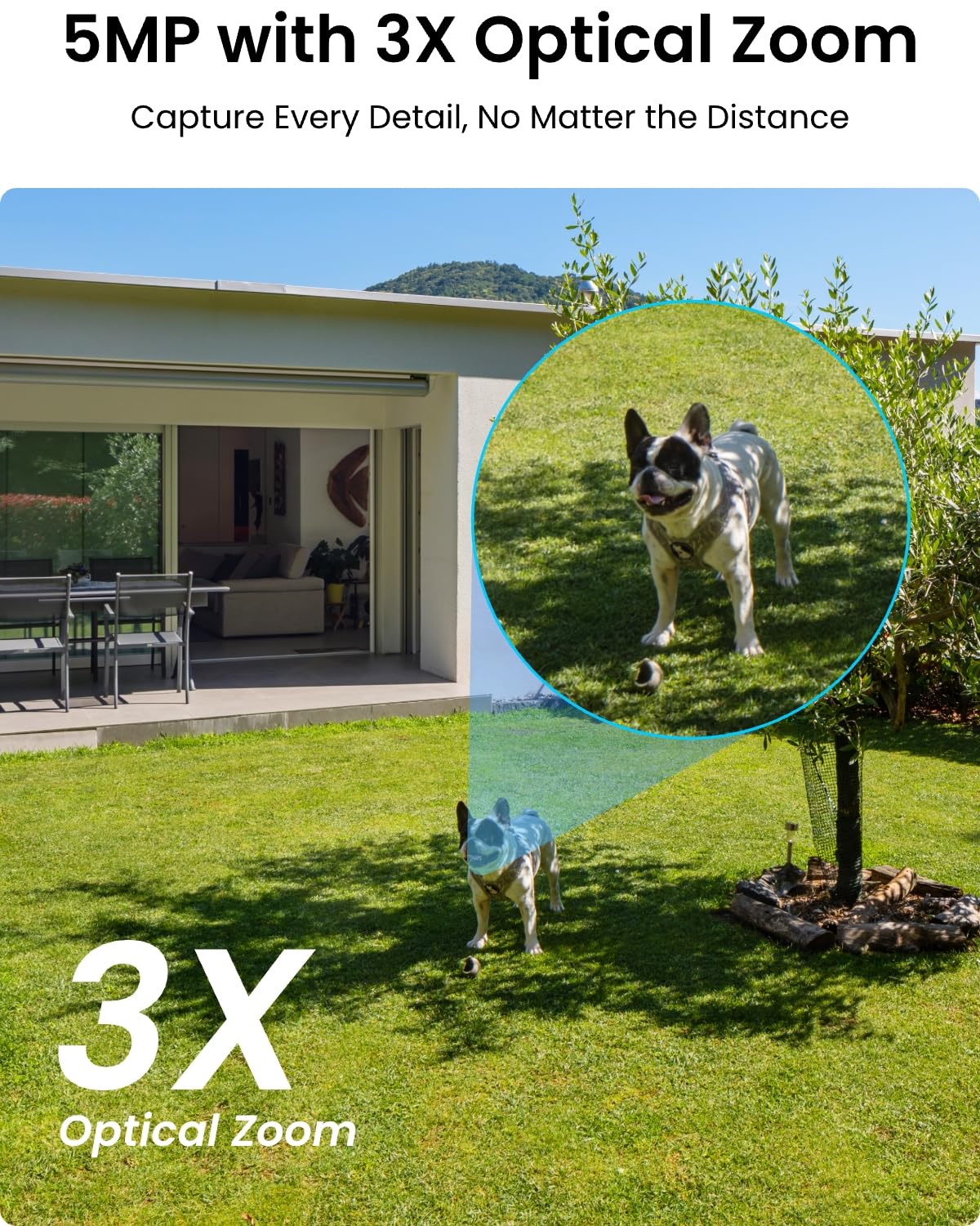 Reolink 5MP PTZ Camera E1 Outdoor, 2.4/5GHz WiFi CCTV Security Camera with 3X Optical Zoom, Human/Vehicle Tracking, Color Night Vision, 2-Way Audio, Support 512GB SD Card for 24/7 Protection, Black