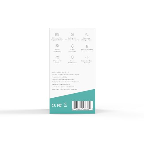 WUUK 2K Wireless Outdoor Security Camera, 32GB Local Storage Base Station, No Monthly Fee, Battery Operated Camera, Night Vision, Home Security Camera System, Compatible with Alexa & Google