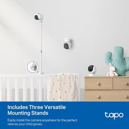 Tapo C840 2K 4MP Dual-Lens Baby Monitor,360° Baby Tracking Security Camera, HD Night Vision,AI Detection Indoor Cameras House Security,Sleep Analysis,Alexa,Google Home,Flexible Storage,No Monthly Fee