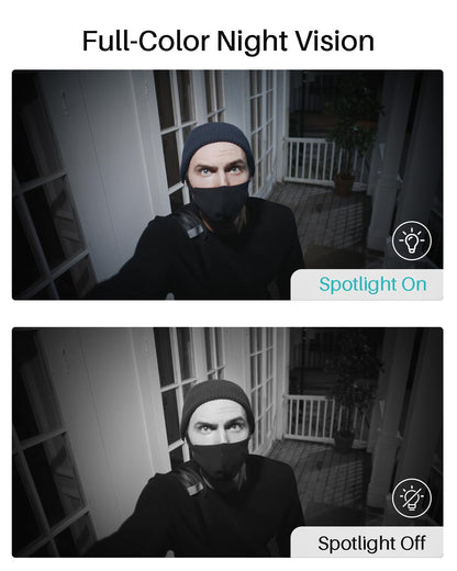 WUUK 2K Wireless Outdoor Security Camera, 32GB Local Storage Base Station, No Monthly Fee, Battery Operated Camera, Night Vision, Home Security Camera System, Compatible with Alexa & Google