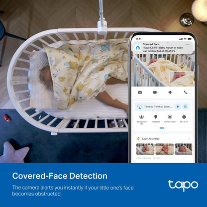 Tapo C840 2K 4MP Dual-Lens Baby Monitor,360° Baby Tracking Security Camera, HD Night Vision,AI Detection Indoor Cameras House Security,Sleep Analysis,Alexa,Google Home,Flexible Storage,No Monthly Fee