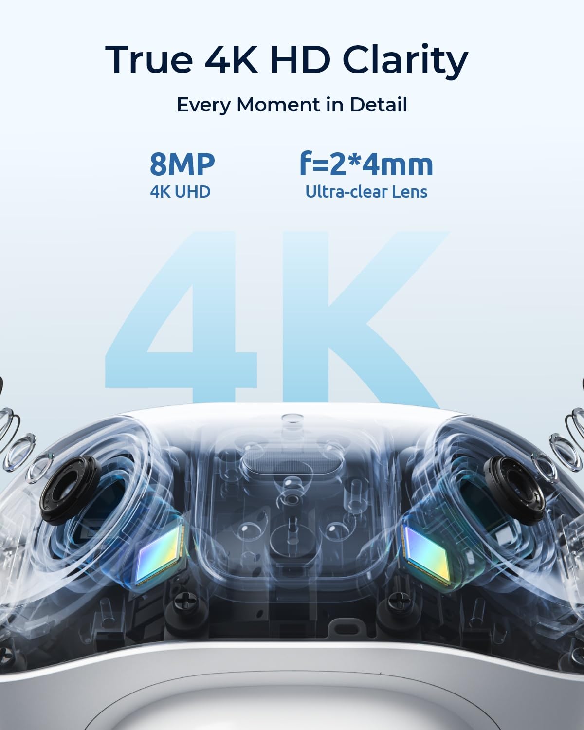 Reolink 4K Battery Security Camera Outdoor Wireless with Dual Lens 180° View, Argus 4 Pro + 6W Solar Panel, 2.4/5GHz WiFi, AI Detection, Colour Night Vision, Works with Alexa, No Subscription Fee