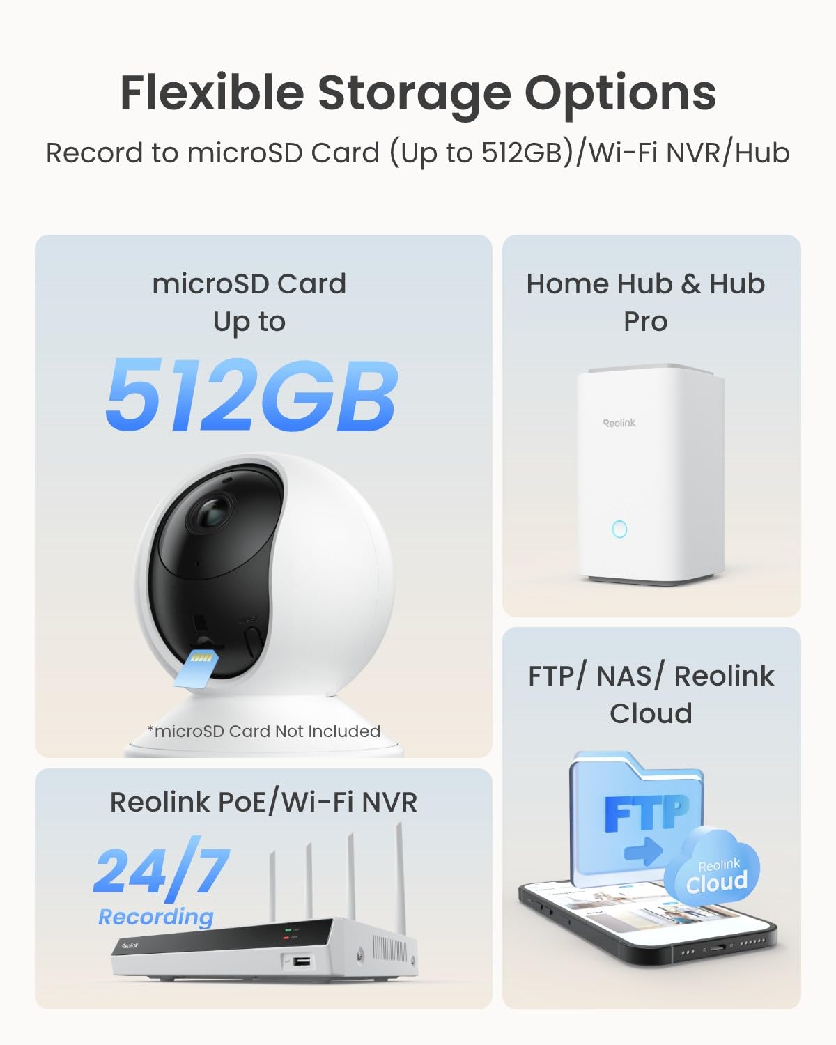 Reolink Indoor Camera 5MP, Baby Monitor, Pan Tilt Pet Camera, Person/Pet Tracking, Baby Crying Detection, 2.4/5GHz WiFi Home Security Camera with APP, 2-Way Audio, E1 Pro (Pack of 2)