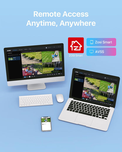 ZOSI 3K Lite 16CH Security Camera System with AI Human Vehicle Detection,16 Channel CCTV DVR with 2TB HDD and 12 x 1080p Indoor Outdoor Dome Camera, 80ft Night Vision, 90° View Angle, Alert Push