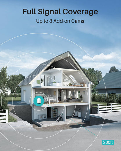 WUUK 2K Wireless Outdoor Security Camera, 32GB Local Storage Base Station, No Monthly Fee, Battery Operated Camera, Night Vision, Home Security Camera System, Compatible with Alexa & Google