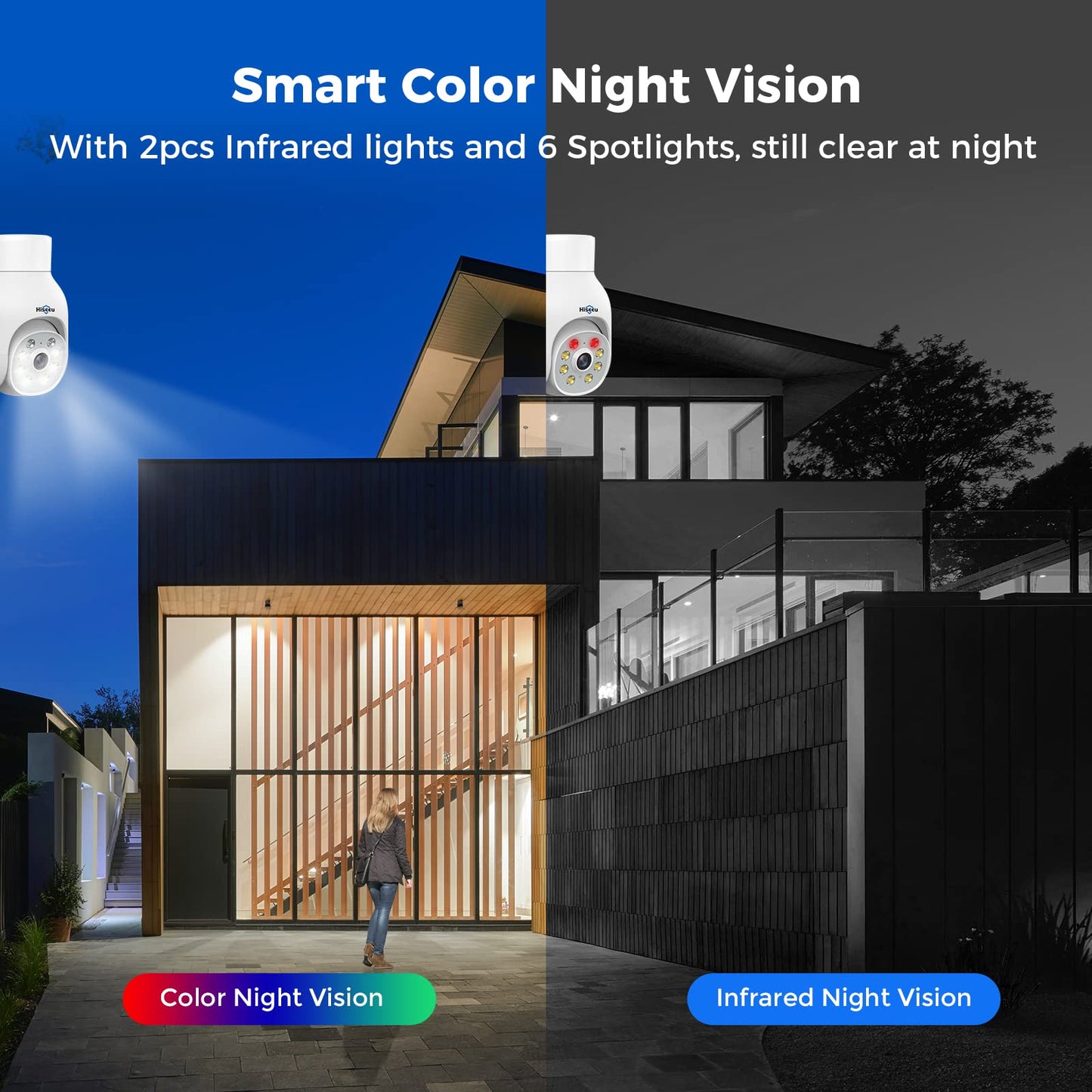 【10Channels+1TB HDD】Hiseeu 5MP CCTV Security Camera System,10CH CCTV Camera System with 1TB HDD NVR and 4X5MP WiFi IP Camera With Color Night Vision,2-Way Audio,Motion Tracking,Remote Access