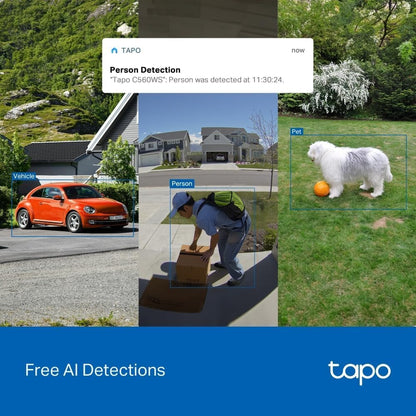 Tapo C560WS 4K 8MP Security Camera Outdoor, Outdoor Camera,Local Facial Recognise,Starlight Colour Night,CCTV Camera,IP66,360°AI Detection,WiFi 6,Flexible Storage,Google Home/Alexa,No Monthly fee