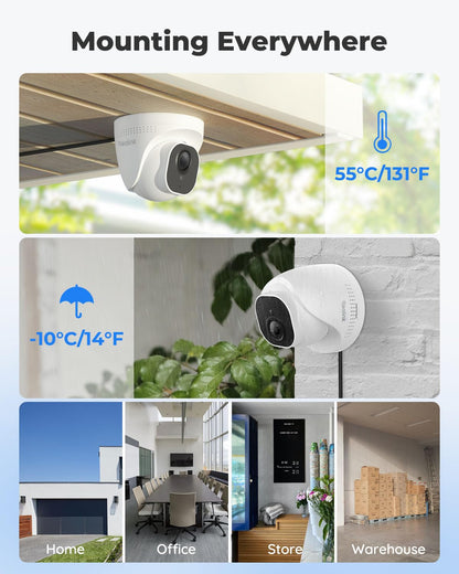 Reolink 4K NVR 8CH PoE CCTV Security Camera System, with 2TB HDD and 4X 5MP Motion Detection Outdoor PoE IP Cameras, 100ft Night Vision Remote Access, RLK8-520D4-5MP
