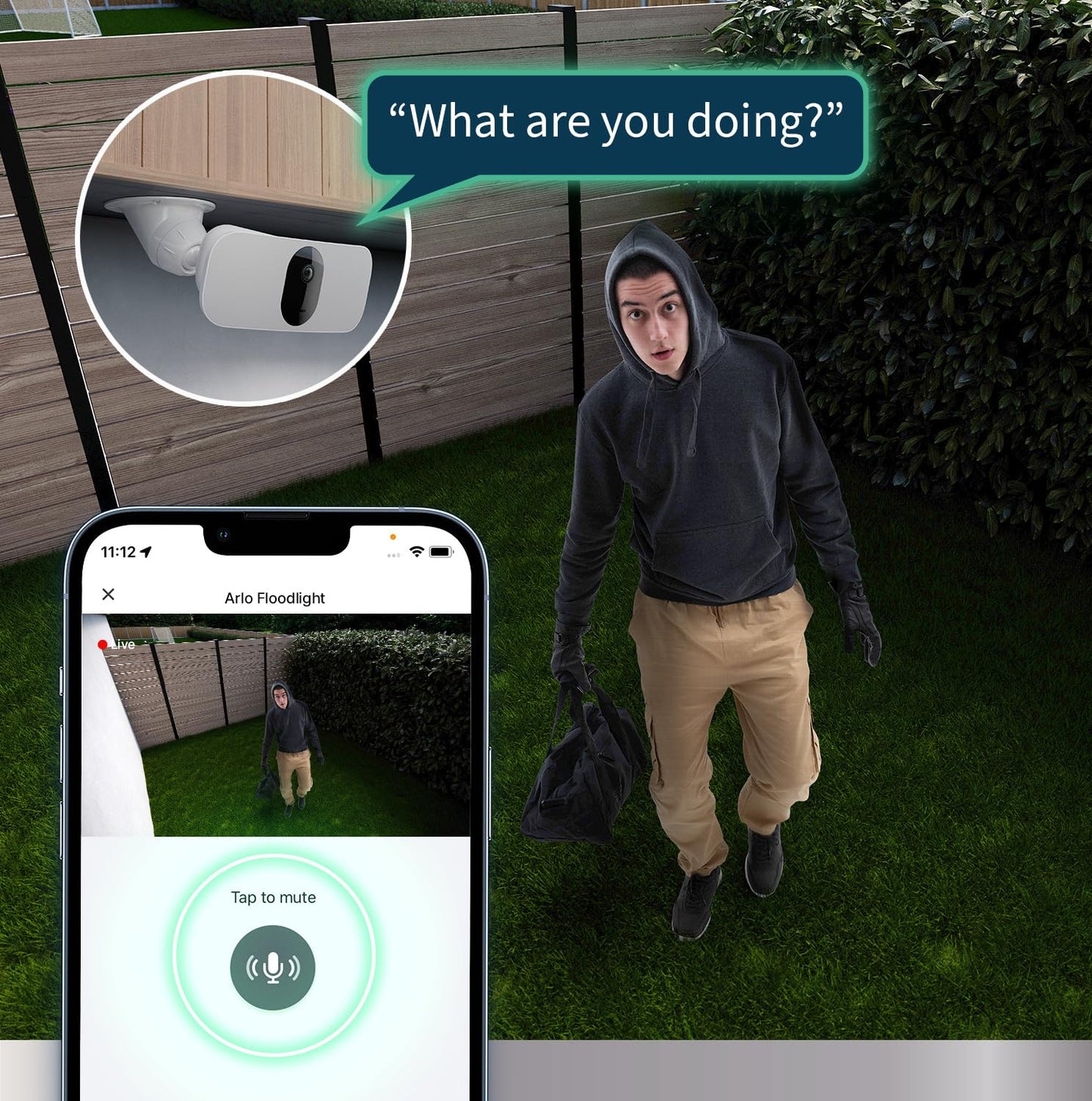 Arlo Floodlight Security Camera Outdoor, Quality 2K HDR, 160° Wide Angle, Weatherproof, Colour Night Vision, Ringing Alarm Siren, Up to 3000 Lumen, 2-Way Talk, Arlo Secure Trial Included, Black